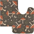 thumbnail image 3 of Dreamtimes Mushrooms Bath Mat Set Soft High Absorbent Non Slip Rectangular Bath Rug+U-Shaped Toilet Mat, Non-Slip Bath Carpet Bath Mats for Bathroom 23.6"x15.7"+17.3"x13.4", 3 of 5