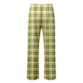 thumbnail image 6 of Men's Pajama Pants Ultra Lightweight Plaid Pjs Bottoms Sleepwear Bottom Pants with Pocket Drawstring Wide Leg Stright Sleep Pants (14-Yellow, X-Large), 6 of 6