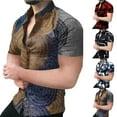 thumbnail image 2 of Button Down Shirt Mens Up Party Short Sleeve Casual Hawaiian Soft Fashion Dress, 2 of 9