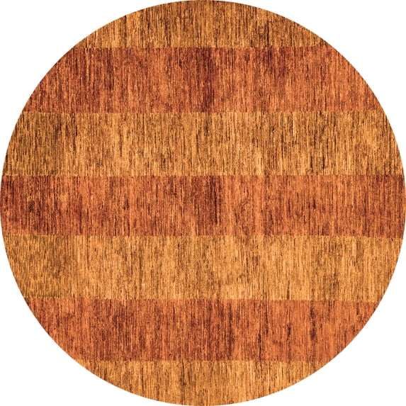Ahgly Company Indoor Round Abstract Orange Modern Area Rugs, 5' Round
