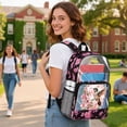 thumbnail image 3 of COEQINE Clear Backpack for School Multi-Pocket Bookbag PVC Polyester See Through Book Bag with Padded Shoulder Straps, Heavy Duty Work Bag Transparent Daypack, Hummingbird Cherry Blossom, 3 of 7