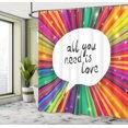 thumbnail image 5 of Ambesonne Colorful Shower Curtain, Hippie Retro Words, 69"Wx84"L, White, 5 of 5