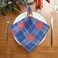 thumbnail image 3 of Iauyy Satin Napkins Set of 1- Blue Red Tartan Plaid DIY Printing Decoration Cloth Napkin- Easy Care for Home/Party, 3 of 8