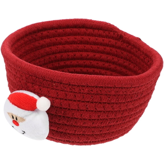 FOMIYES Cotton Rope Red Basket Craftsmanship Christmas Storage
