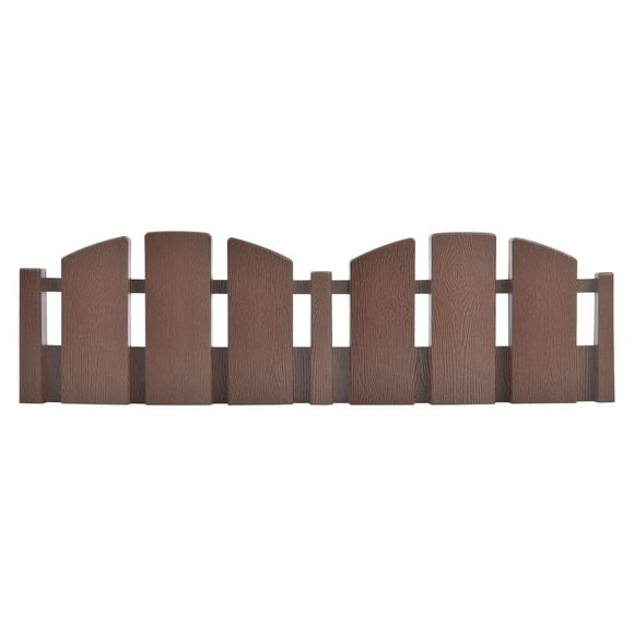 EasyFlex Bordure de Paysage Sans Creuser avec Piquets d'Ancrage 4.5 Po. de Haut Clôture Décorative Aspect Bois Kit de Jardin 60 Pieds Marron
