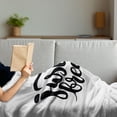 thumbnail image 3 of Just Breathe Soft Flannel Fleece Throw Blanket, Hand Drawn Font Typography Lettering Phrase Words of Wisdom, Cozy Plush for Indoor and Outdoor Use, 50" x 70", Black White, by Ambesonne, 3 of 5
