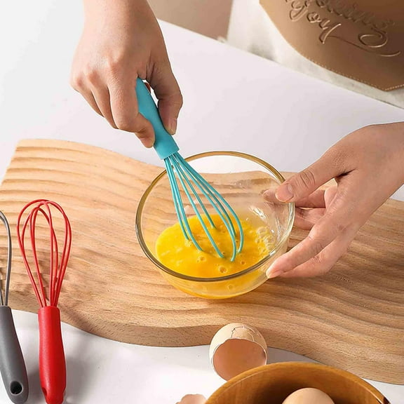 Silicone Whisk, Mini Silicone Whisks, Mixing Blending Beating Stirring Cooking Kitchen Utensil, Multifunctional Manual Egg Beater Mixer Bake Tool for Blending Whisking Stirring Cooking