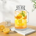 thumbnail image 3 of 68 oz Glass Water Carafe with Lid and Spout, 2L Water Pitcher with Silicone Base and Precise Scale Line, Easy to Clean Thickened Borosilicate Glass Jug for Cold and Hot Beverage, 3 of 7