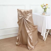 Balsa Circle Nude Universal Solid Satin Chair Covers Slipcovers Wedding Decorations