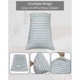 thumbnail image 7 of Blue Striped Pillow Covers King Size, Blue White Stripes Farmhouse Soft Bed Throw Pillowcases Breathable Cooling Long Lumbar Body Pillow Sham Cover for Bed Sofa 20''x40'', 7 of 7