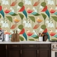 thumbnail image 2 of Boho Peel and Stick Wallpaper 17.7in x 9.8ft Whimsical Birds Snowdrop Flowers Retro Style Contact Paper Vinyl Self-Adhesive Removable Wall Paper for Bedroom Kitchen Cabinet Décor Renter Friendly, 2 of 8