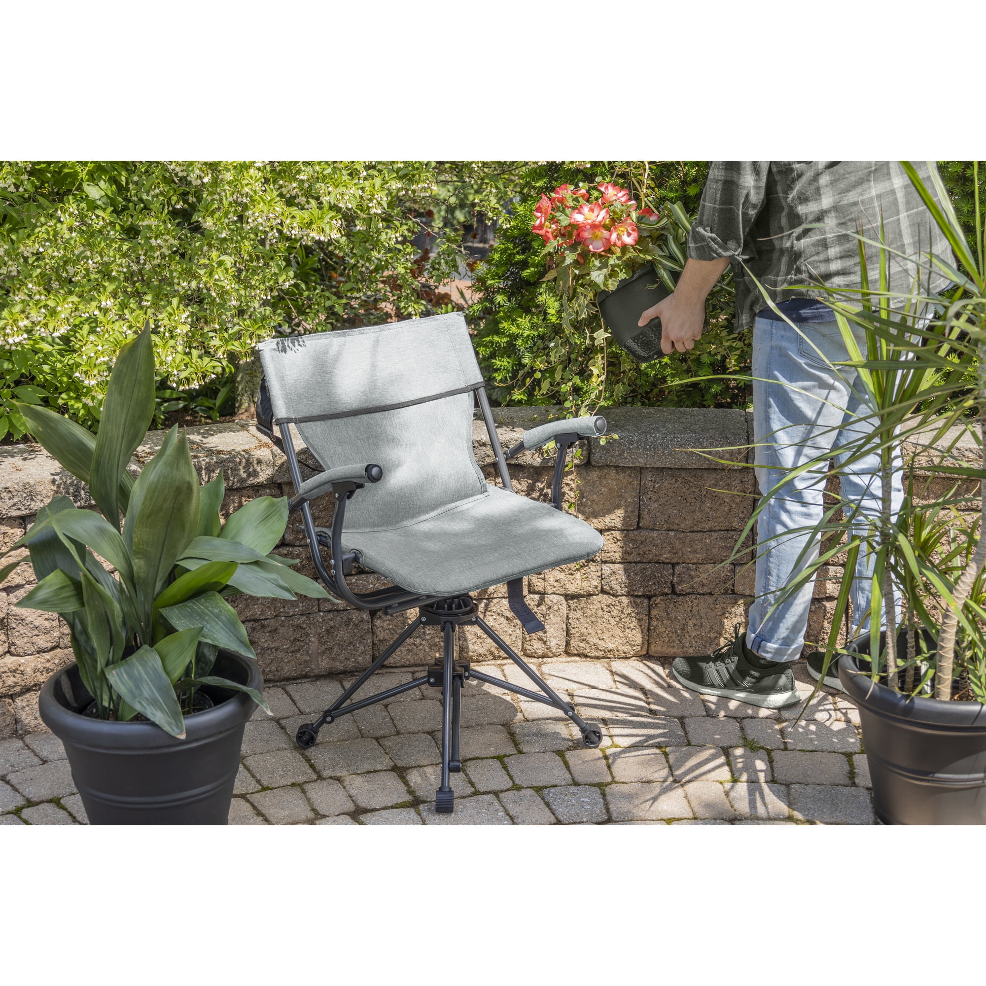 Zenithen Outdoor 360 Degree Portable Lawn Swivel Camping Bag Chair