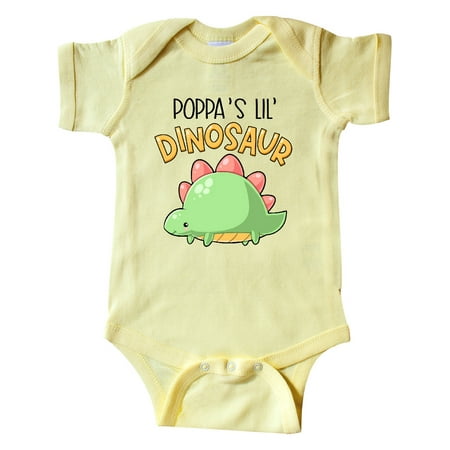 

Inktastic Poppa s Lil Dinosaur with Cute Stegosaurus Gift Baby Boy or Baby Girl Bodysuit