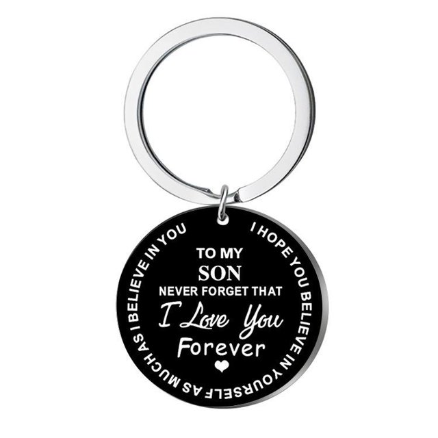 Llavero de acero inoxidable con nombre llavero redondo A MI HIJA/HIJO colgante AZ 26 Carta llavero de metal sublimado personalizado Sincero Hogar