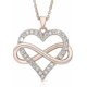 thumbnail image 1 of Infinity Heart Necklace for Women. 925 Sterling Silver Heart Necklace for Girlfriend, Love Heart Pendant on 18" Chain with 2" Extender (Rose Gold or G, 1 of 4