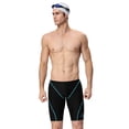 thumbnail image 3 of Bañador profesional de cinco puntos para hombre, bañador de entrenamiento hasta media pierna, escamas de pez, piel de tiburón, secado rápido, 3 of 4