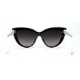 thumbnail image 2 of Womens Oversized Shield Cat Eye Inset Lens Sunglasses Black White Smoke, 2 of 4