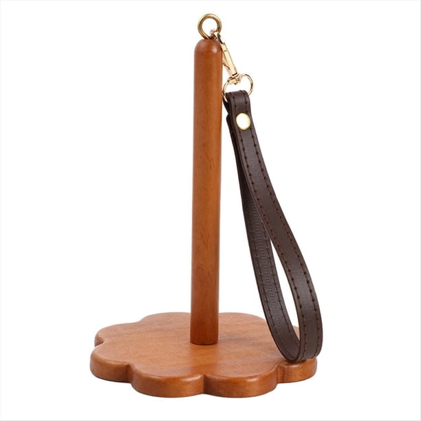 Porta-Hilos Portátil Herramientas de Tejer con Cinturón Ajustable Accesorios Carrete de Madera Correa de Muñeca Bobinadora de Bolas