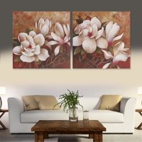 12''X12'' 2Pcs Flower Wall Art Oil Painting Giclee Landscape Canvas Prints Pictures Home Room Office Decoration Framed