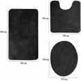 thumbnail image 4 of LELINTA Bathroom Rugs Sets 3 Piece, Includes U-Shaped Contour Toilet Mat, Solid Color Bath Mat, Non-Slip Shaggy Gray Bathroom Rugs and Mats Sets, Machine Washable, 5 Colors, 4 of 7