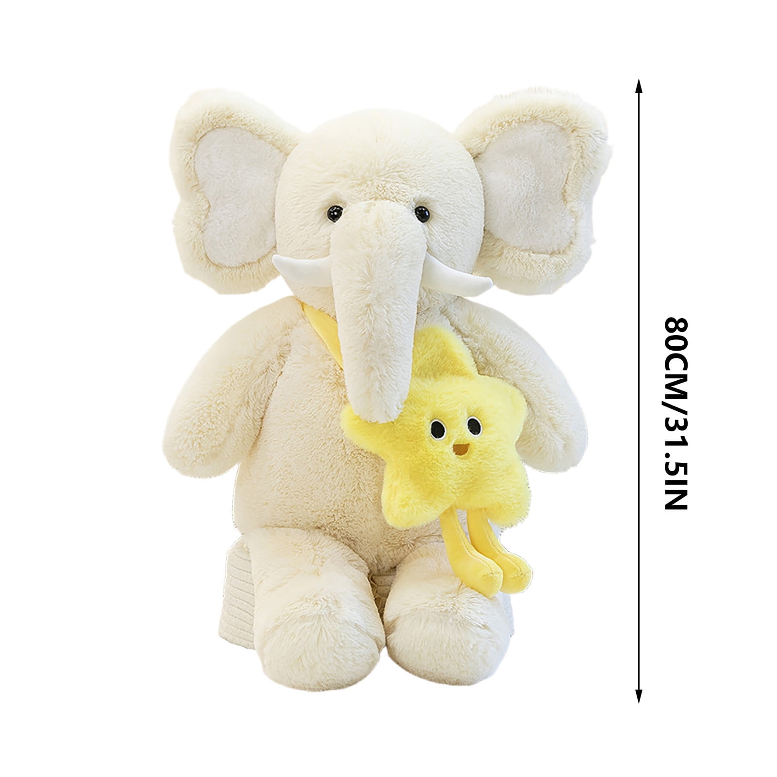 Edunwind Deals Elephant Stuffed Animals Soft Plush Toy for Girls Boys Clever Elephant with Star Plush Toy for Kids, for Girls and Women,Super Soft Room Decoration
