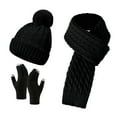 thumbnail image 5 of Holzkary Winter Beanie Hats for Men Women with Scarf Gloves Scarf Gloves Hat Set for Teen Girls Women&Men Autumn Winter Warm Wool Hat Scarf Gloves Three Pieces Black One Size, 5 of 5