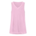 thumbnail image 5 of TTUHYWXI Women Summer Deep V Neck Tank Top Loose Fit Flowy Sleeveless Shirt (Pink, L), 5 of 8