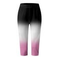 thumbnail image 4 of Gibobby Leggings Translúcido Mujer Leggings casuales 3/4 para mujer Leggings estampados cintura alta para mujer Medias atléticas Pantalones cortos entrenamiento yoga（Rosa， L), 4 of 5