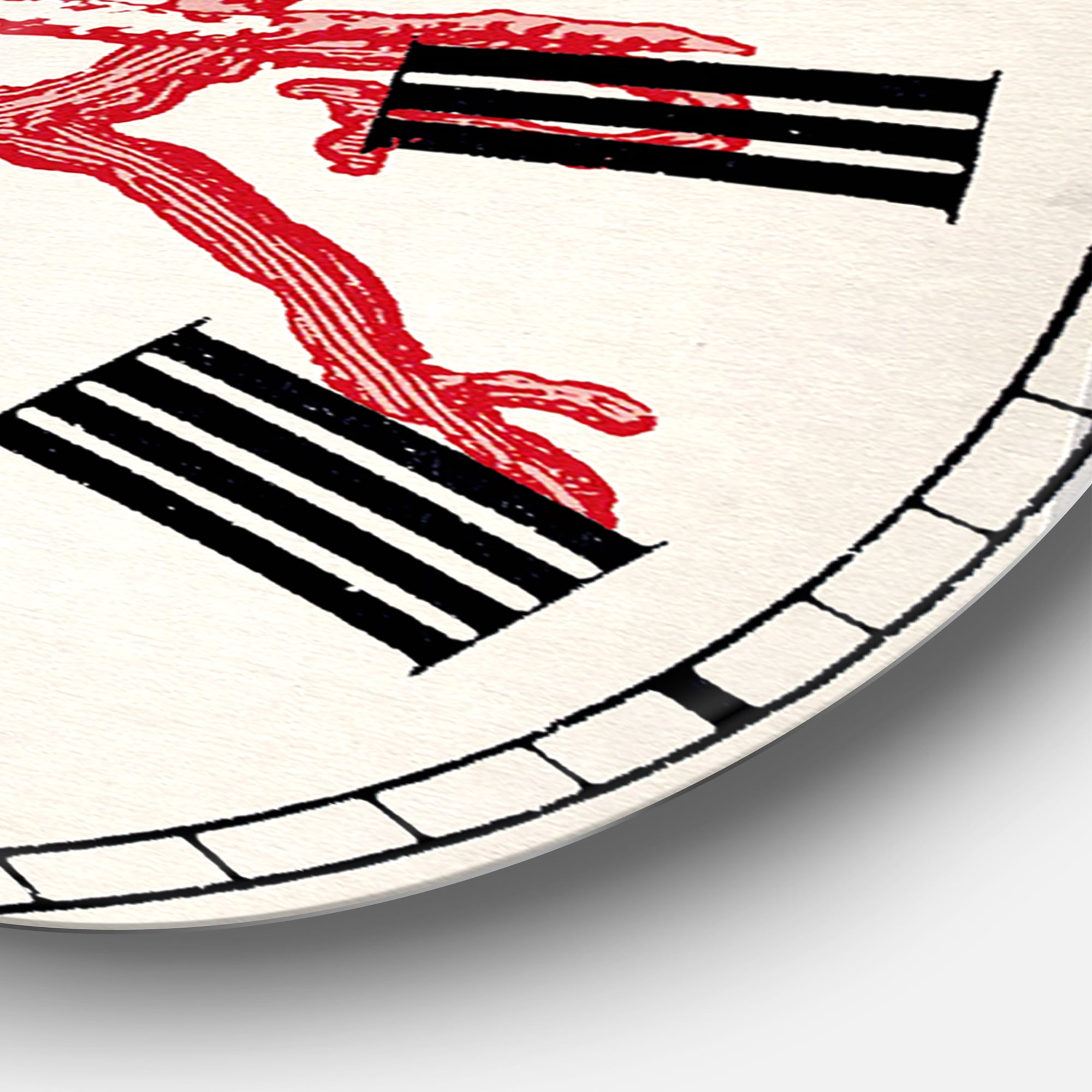 Designart 'Red Coral 2' Large Nautical & Coastal Wall Clock