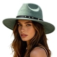 thumbnail image 3 of Timeless Fedora Hat for and Wide Brim Jazz Style with Ethnic Design Flat Unisex Fashion Headwear, 3 of 3