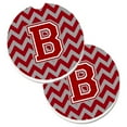 thumbnail image 1 of Lettre B Chevron Marron & Blanc Ensemble de 2 Porte-Gobelets Coaster, 1 of 1