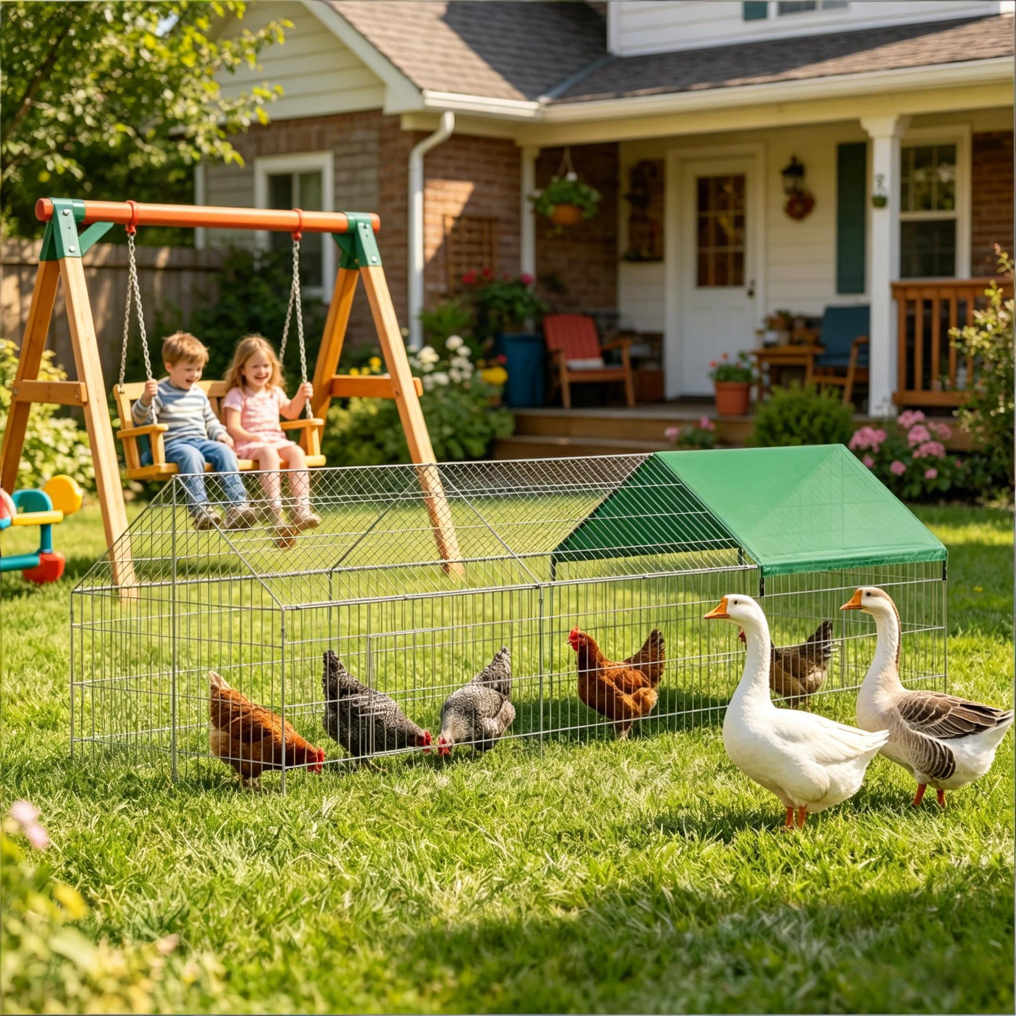 Outdoor Chicken Coop, Duck Coop Rabbit Cage Small Animals Coop