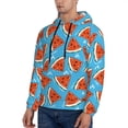 thumbnail image 3 of Pofeuu Cartoon Watermelon Print Mens Casual Hooded Collar Drawstring Hoodies Pullover Sweatshirts Casual Long Sleeve Shirts-4X-Large, 3 of 7