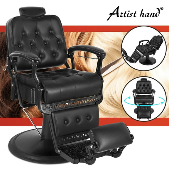 Vintage Black All Purpose Hydraulic Barber Chair Heavy Duty Reclining Salon Beauty Spa Styling