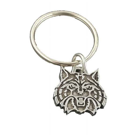 Wildcat Keychain, UofA, Arizona, Key Fob, Key Ring, Keys, Zipper Pull, Luggage Tag, Backpack, Pewter, Over 300 Keychains Designs, Handmade in the USA A1038KC
