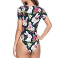 thumbnail image 4 of Naloa Rabbit And Rose Women's Short-Sleeved Onesie, One-Piece Swimsuit for Parties, dates, clubs - XX-Large, 4 of 9