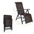 thumbnail image 2 of Gymax 2PCS Patio Rattan Folding Lounge Chair Recliner Back Adjustable Beach Yard Pool, 2 of 10