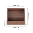 thumbnail image 2 of Furniture Pads, 4Pcs 2''x2'' Square Rubber Non-slip Caster Cup with Anti-slip Strips for Hardwood Floors (Brown), 2 of 5