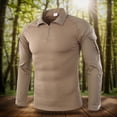 thumbnail image 3 of Camiseta Manga Larga Camisetas Camisa para Hombres (caqui M), 3 of 6