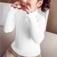 thumbnail image 4 of Povozer Girls Long Sleeve Sweaters Crewneck Casual Knit Tops Pullover Jumper(White,3-4Y), 4 of 5