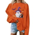 thumbnail image 2 of aohooy Women Halloween T Shirts 2025 Novelty Witch Pumpkin Ghost Bat Print Gothic Shirts Long Sleeve Crewneck Pullover Orange,XS, 2 of 3