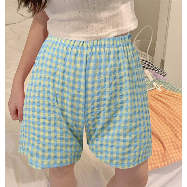 WILLBEST Pantalones Casuales para Mujer, Cintura Alta, Cuadros, Retro, Rectos, Pierna Ancha, Corte A, para Damas Unitalla