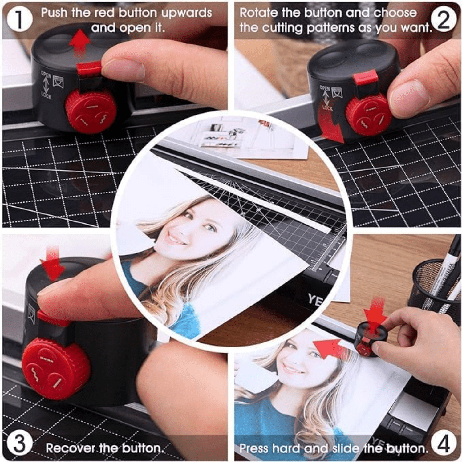 A3/A4/A6 Laminator Machine, YE381 Thermal Laminating Machine for Home Office School Use with 70 Laminating Pouches, Bulit in Paper Trimmer and Corner Rounder