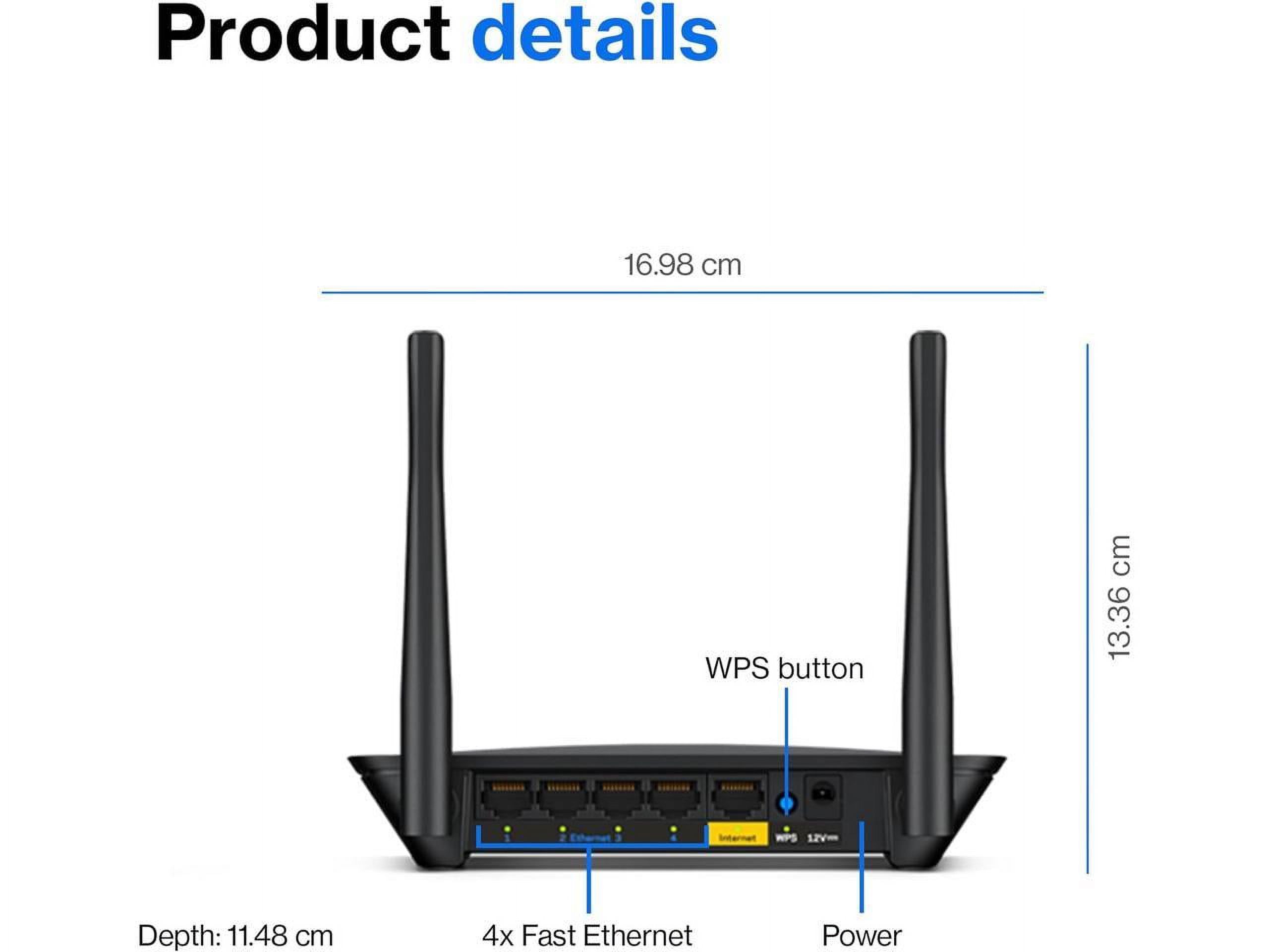 Linksys AC1200 Dual Band WiFi 5 Router with Easy Setup, Black - image 3 of 5