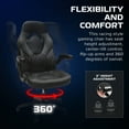 thumbnail image 5 of RESPAWN 3085 Ergonomic Gaming Chair for Adults, High Back Office Chair with Headrest and Flip Up Arms, Leather Racing Style Gaming Seat with Lumbar Support, Video Game Computer Desk Seat - Gray, 5 of 7