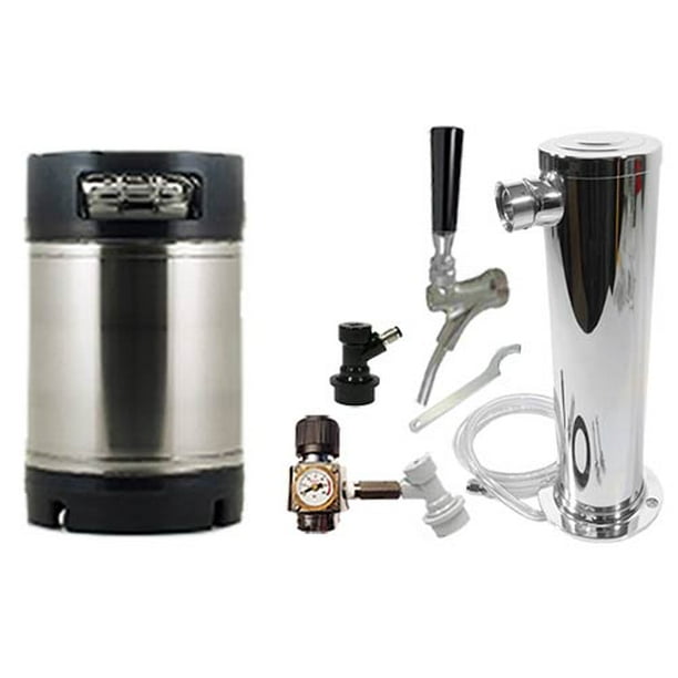 3 Gallon Ball Lock Mini Cider and Wine Keg System w/Single Tower, New AIH Keg