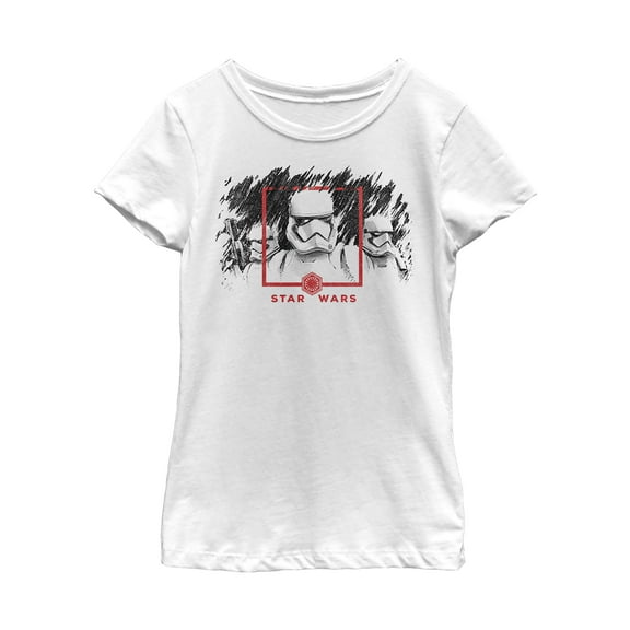 Girl's Star Wars: The Rise of Skywalker Stormtrooper Smudge  Graphic Tee White Small