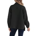 thumbnail image 3 of INSPIRE CHIC Women's Shacket Jacket Casual Button Down Long Sleeve Collar Shirt Top, 3 of 5