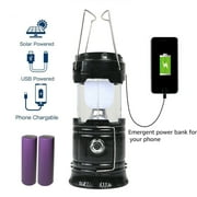 Solar Lantern Flashlights Charging for Phone, USB Rechargeable Camping Lantern Led, Collapsible & Portable for Emergency, Hurricanes, Power Outage, Storm, School Emergency Lighting