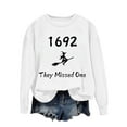 thumbnail image 3 of 1692 They Missed One Sweatshirt Halloween Sweatshirts For Women Witch Print Oversized Pullover Tops Casual Long Sleeve Crewneck Sweatshirt, 3 of 5